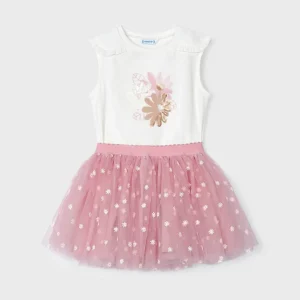 Conj. falda tul estampado rubor