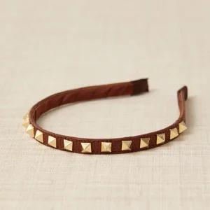 DIADEMA FINA PIEL Y TACHUELAS