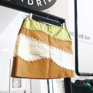 FALDA HANDSTICHED | PISTACHO & ORO