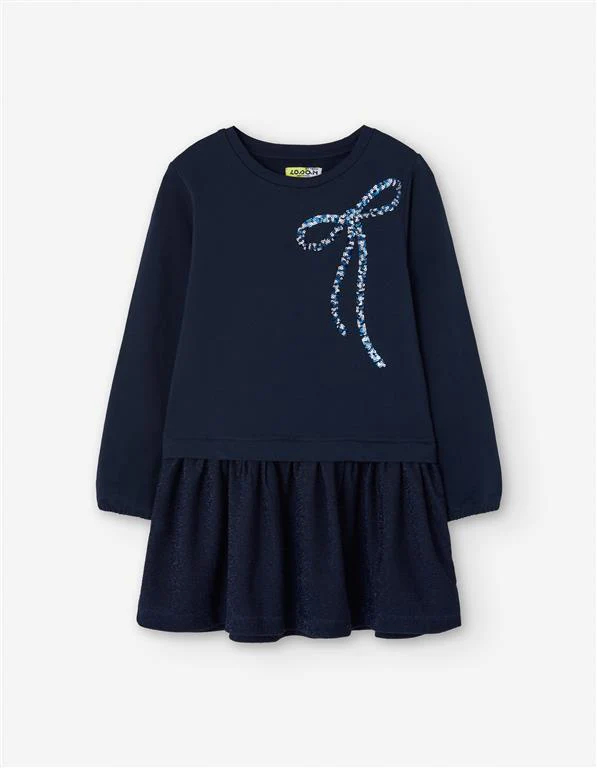 VESTIDO AFELPADO LAZO DARK BLUE