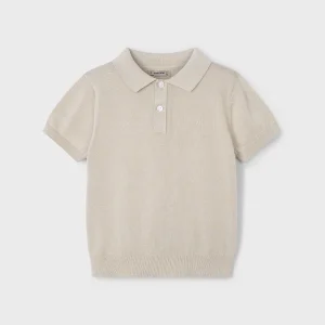 Polo m/c tricot hueso