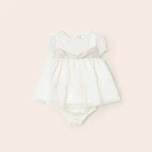 Vestido tul ceremonia crudo